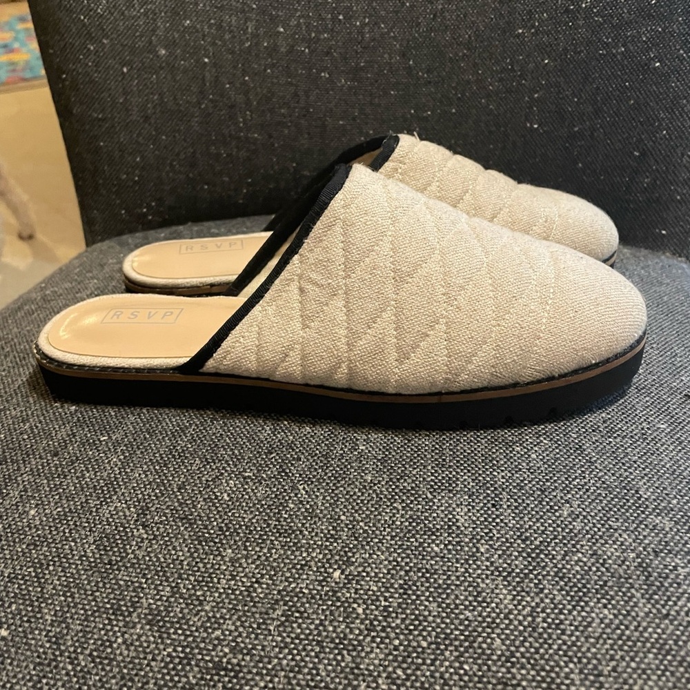 RSVP Cream Quilted Flats